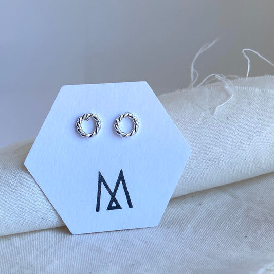 Twisted Circle Stud | Silver
