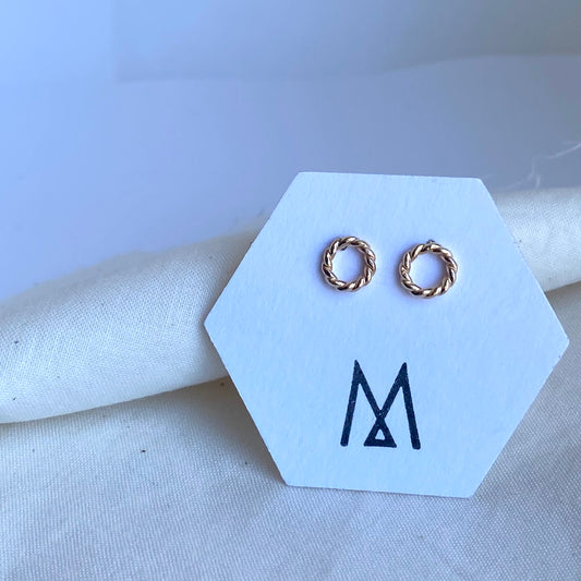 Twisted Circle Stud | 14K Gold Fill