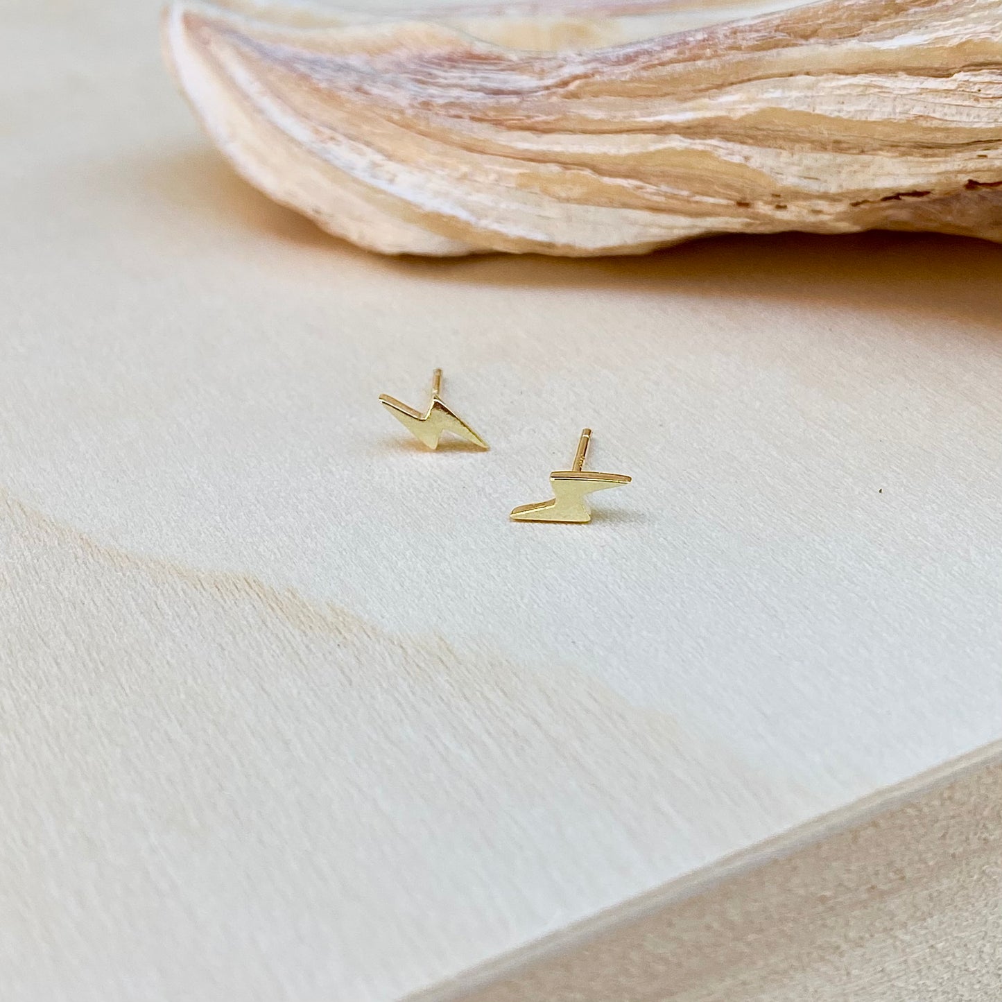 Lightning Bolt Stud | 14K Gold Dipped