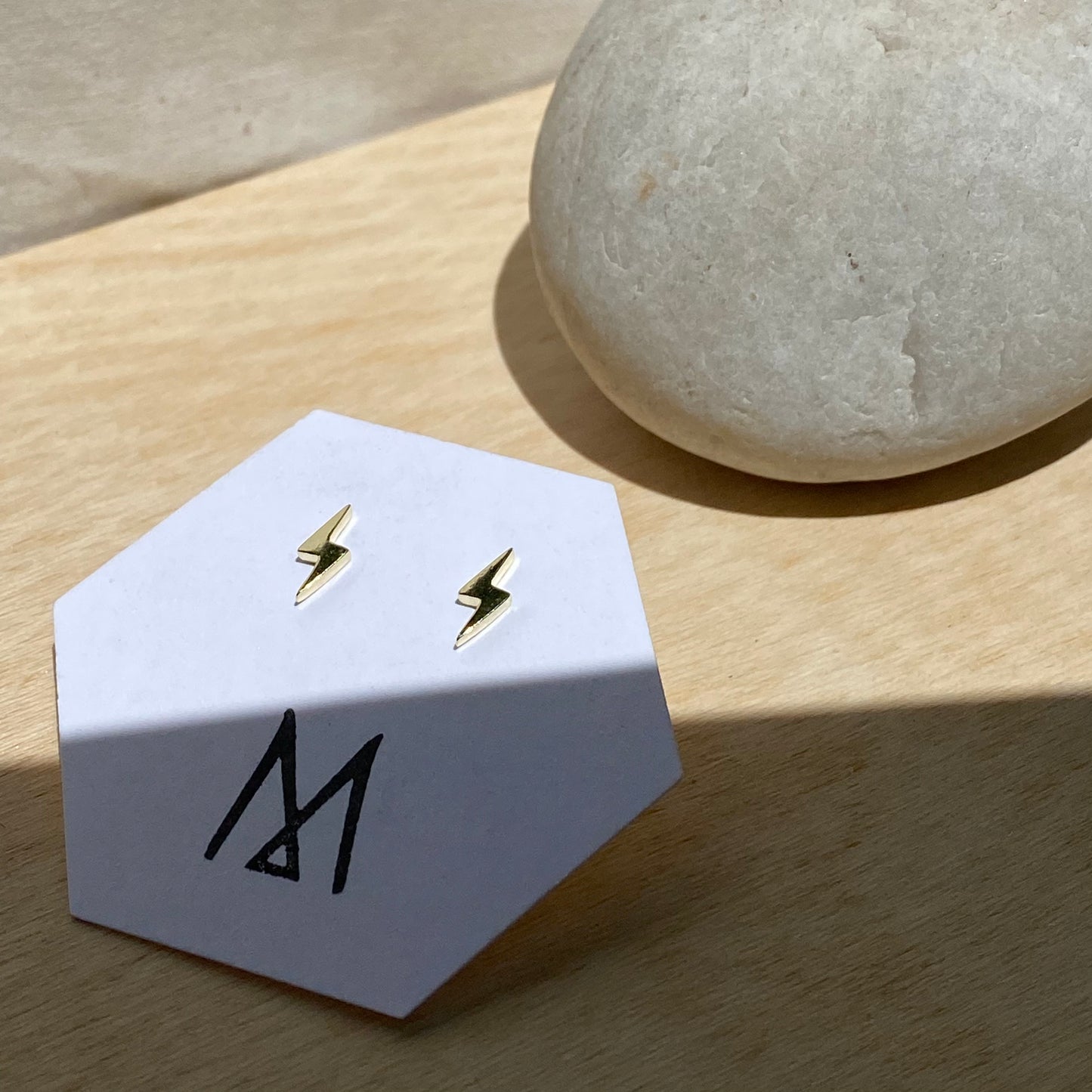 Lightning Bolt Stud | 14K Gold Dipped